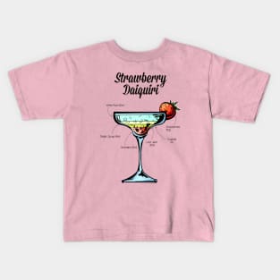 Strawberry Daiquiri Cocktail Recipe Kids T-Shirt